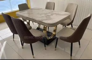 Executive Dining Table Set With 6 Seaters Marble Top