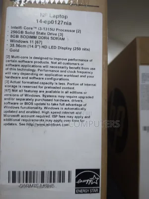 New Laptop HP 14-Dq1025cl 4GB Intel Core I3 SSD 256GB