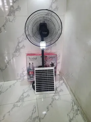 18" Tvvyford Solar Rechargeable Ac/Dc Stand Fan