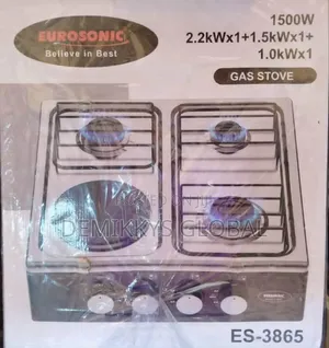 Eurosonic 3 Gas Burner With Electric Cooker