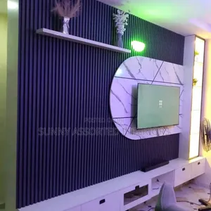 Tv Console With Blue Design
