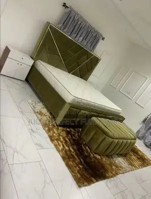 Standard Quality Padded Bedframe With Ottoman