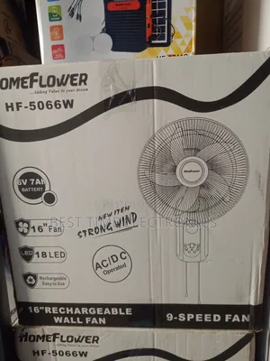 16" Homeflower Ac/Dc Rechargeable Wall Fan
