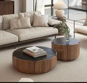 Modern Marble Top Double Center Table