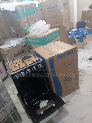 Skyrun GCS-3g1e/X 4-Burner Gas Cooker (3 Gas + 1 Hotplate) 50x50 – New