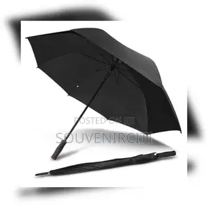 Big Auto Straight Black Umbrella