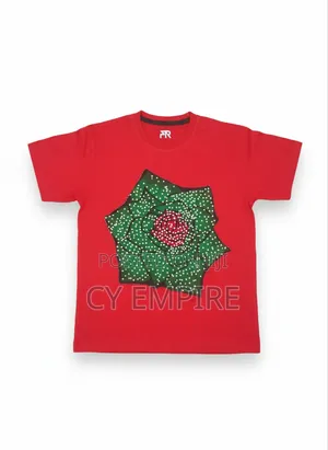 Kids Embellished Tshirt Red