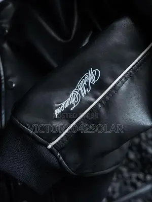 *Supreme X Nike Leather Varsity Jacket in Black Cowhide Leather*