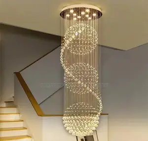 Quality Modern Luxury Crystal Led Rope Drop Chandelier Light