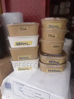 Kraft Paper Bowls 1000ml Round 600pcs in a Carton.