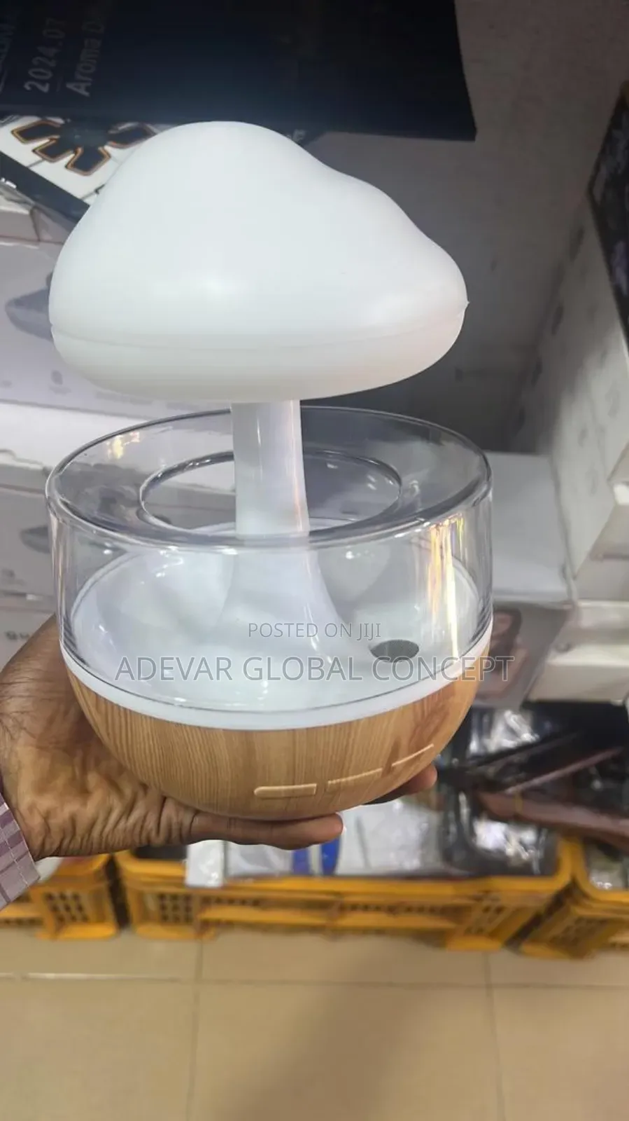 Rain Cloud Mushroom Humidifier Led Lights Diffuser + Remote