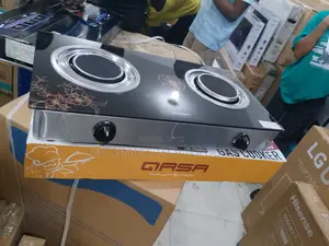 Qasa Double Burner Gas Stove – Glass Lid (Brand New)