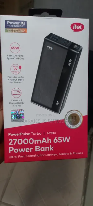 Itel Powerpulse A1980 Power-Bank 27000mah 65w Fast Charging Laptop