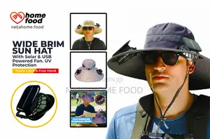 Wide Brim Sun Hat With Solar Usb Powered Fan at Naija Homes N Meals