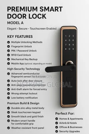  Premium Smart Door Lock (Model A)