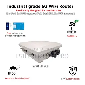 Toputel Rg5000-Od 5g Dual Sim Cards Ip65 Waterproof Outdoor Router