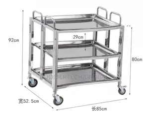 Stainless Steel Foldable 3 Layer Food Trolley