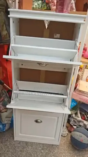 Shoe Storage Cabinet With 3 Flip Drawers and Adjustable Shelves
