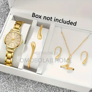 Jewelry Set With Earrings Chain Necklace Ring and Watch