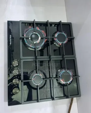 Black 4 Burner Gas Cooker