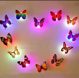 6pcs Novelty Diy Led Colorful Butterfly Night Light