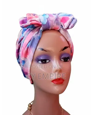 Multicolored Bow Turban Pink