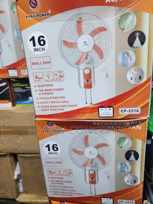 16-Inch Easypower 3-in-1 Rechargeable Solar Wall Fan+Panel+2bulb