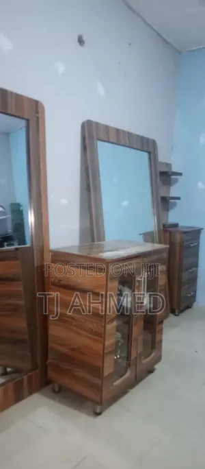 Set Of Barber Mirror And Shelves