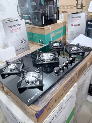 Brand New Polystar Pv-Ub5g5848 5-Burner Black Glass Hob