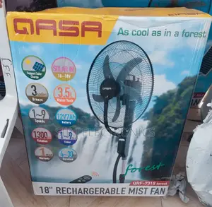 18" Qasa Standing Rechargeable Mist/Water Fan + Warranty