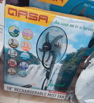 Qasa 18" Standing Rechargeable Mist/Water Fan +  Warranty