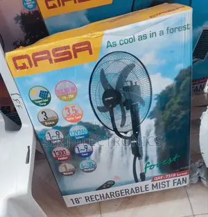 Original 18" Qasa Standing Rechargeable Mist/Water Fan + Warranty