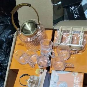 1000ml Glass Tea Pot With Tea Infuser Teapot Set With 6pcs Teacups