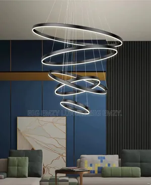 Led Living Room 5 Ring Chandelier Light.