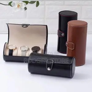 Pu Leather Water Resistant 3 Roll Wrist Watch Case