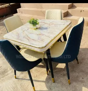 Thick Marble Top Dinning Set