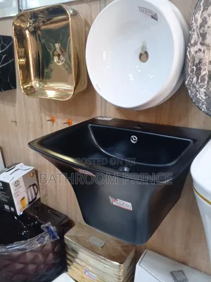 Ark Square Black Wall Hung Basin