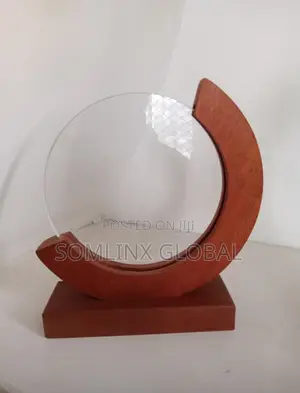 Glass With Wood Design, With Printing