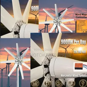 Reliable Light With 9000w Per Day 48v Horizontal Wind Turbine Energy