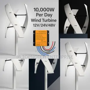 Daily Power Revolution of 10,000w Per Day Vertical 48v Wind Turbine