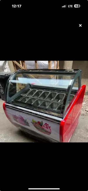 Industrial 12 Pan Ice Cream Display Showcase
