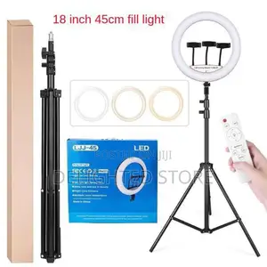 18 Iches Ringlights + 3 Phone Holder,Remote 210cm Strong Tripod Stand