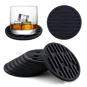 6 Piece Quality Non Slip Silicone Drink Coasters/Cup Mats