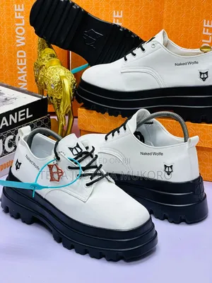 Naked Wolfe White/Black High Sole Shoe
