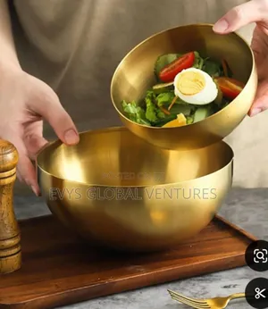Round Stainless Steel Seafood and Multipurpose Bowl - Gold