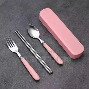 3pcs Kids Quality Stainless Steel Cutlery Set With Storage Box