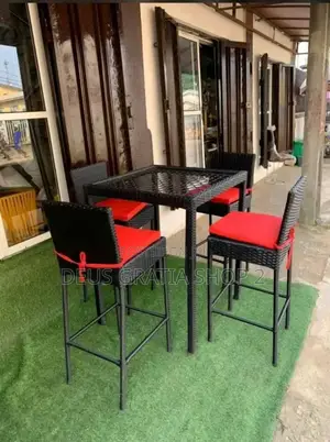 Rattan High Bar Table and Bar Chair
