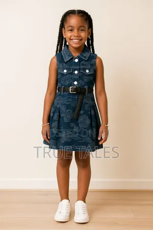 Special Jeans Denim Dress For Girls Ages 2 To 8 Years