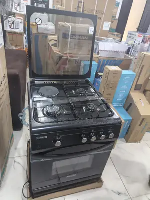 Original Scanfrost 60×60 Gas Cooker Wooden Finish – New