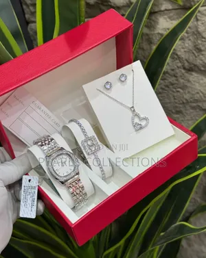 Silver Watch and Jewelry Gift Set for Women